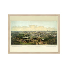 Cargar imagen en el visor de la galería, Digitally Restored and Enhanced 1867 Columbus Ohio Map - Framed Vintage Columbus Map Print - History Map of Columbus Ohio Wall Art - View of Columbus OH Map from Capitol University