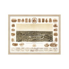 Cargar imagen en el visor de la galería, Digitally Restored and Enhanced 1892 Map of Dallas Texas Poster - Framed Vintage Dallas Map - Old City of Dallas Wall Art - Dallas Texas Map History - Bird's Eye View of Dallas TX Map