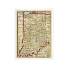 Load image into Gallery viewer, Digitally Restored and Enhanced 1888 Indiana Map Poster - Framed Vintage Map of Indiana - Restored Indiana State Map Print - Old Township & Rail Road Map of Indiana Wall Art