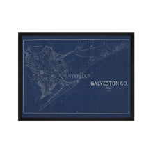 Load image into Gallery viewer, Digitally Restored and Enhanced 1935 Map of Galveston Texas - Framed Vintage Poster Map of Texas - Old Galveston County Texas Map - Restored Historic Galveston Wall Art Blueprint