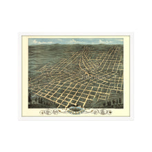 Cargar imagen en el visor de la galería, Digitally Restored and Enhanced 1871 Map of Atlanta Georgia - Framed Vintage Atlanta Poster - Atlanta Georgia Map History - Old Atlanta Wall Art - Bird's Eye View Map of Atlanta GA