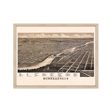 Cargar imagen en el visor de la galería, Digitally Restored and Enhanced 1879 Minneapolis Map Poster - Framed Vintage Minneapolis Minnesota Map Print - Old City of Minneapolis Wall Art - History Map of Minneapolis MN