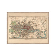 Load image into Gallery viewer, Digitally Restored and Enhanced 1815 London England Map Poster - Framed Vintage London Wall Art - Old City of London Map Print - History Map of London England Wall Art