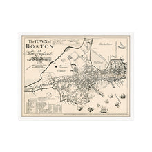 Cargar imagen en el visor de la galería, Digitally Restored and Enhanced 1722 Boston Massachusetts Map -Framed Vintage Boston Poster - History Map of Boston Framed Wall Art - Old Map of The Town of Boston in New England