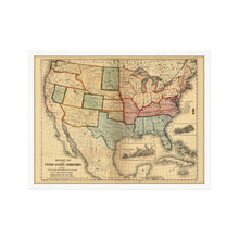 Cargar imagen en el visor de la galería, Digitally Restored and Enhanced 1861 Military Map of The United States - Framed Vintage United States Map - Restored USA Map Poster - Old Military Map of United States & Territories