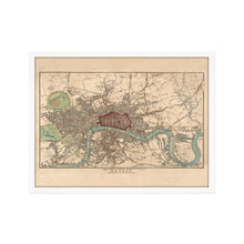 Load image into Gallery viewer, Digitally Restored and Enhanced 1815 London England Map Poster - Framed Vintage London Wall Art - Old City of London Map Print - History Map of London England Wall Art