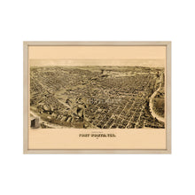 Cargar imagen en el visor de la galería, Digitally Restored and Enhanced 1891 Fort Worth Texas Map - Framed Vintage Fort Worth Map - Old Fort Worth Wall Art - Fort Worth TX Map History - Perspective Map of Fort Worth Poster