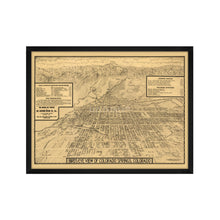 Load image into Gallery viewer, Digitally Restored and Enhanced 1909 Map of Colorado Springs - Framed Vintage Colorado Map Poster - Old Colorado Wall Art - Historic Bird's Eye View Map of Colorado Springs CO