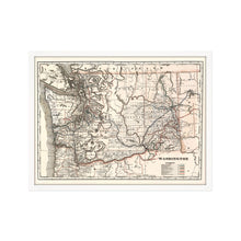 Load image into Gallery viewer, Digitally Restored and Enhanced 1888 Washington State Map Poster - Framed Vintage Washington Map - Old WA State Map - Restored Township & Railroad Map of Washington State Poster