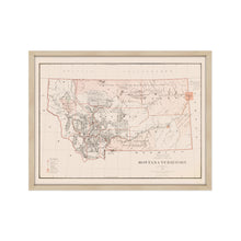 Cargar imagen en el visor de la galería, Digitally Restored and Enhanced 1879 Montana Map Poster - Framed Vintage Montana Poster - History Map of Montana Wall Art - Restored Montana State Map Territory from Official Records
