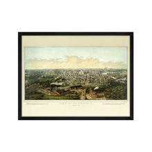 Cargar imagen en el visor de la galería, Digitally Restored and Enhanced 1867 Columbus Ohio Map - Framed Vintage Columbus Map Print - History Map of Columbus Ohio Wall Art - View of Columbus OH Map from Capitol University