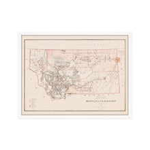 Cargar imagen en el visor de la galería, Digitally Restored and Enhanced 1879 Montana Map Poster - Framed Vintage Montana Poster - History Map of Montana Wall Art - Restored Montana State Map Territory from Official Records