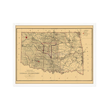 Load image into Gallery viewer, Digitally Restored and Enhanced 1887 Indian Territory Map - Framed Vintage Map of Indian Territory Oklahoma Wall Art - Old Indian Territory Map Compiled from The Official Records