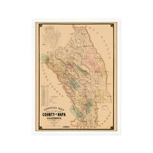 Cargar imagen en el visor de la galería, Digitally Restored and Enhanced 1895 Napa County California Map - Framed Vintage Napa Wall Art - Old California Wall Map History