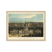 Cargar imagen en el visor de la galería, Digitally Restored and Enhanced 1871 Map of Washington DC Poster - Framed Vintage Washington DC Map Print - History Map of Washington DC Wall Art - Bird's Eye View of Washington City