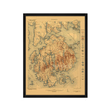 Load image into Gallery viewer, Digitally Restored and Enhanced 1922 Acadia National Park Map - Framed Vintage Map of Maine Poster - Old Map of Acadia National Park Map - Historic Maine Wall Art - Restored Maine Map
