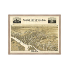 Cargar imagen en el visor de la galería, Digitally Restored and Enhanced 1905 Salem Oregon Map - Framed Vintage Salem City State of Oregon Map - History Map of Oregon Poster - Bird's Eye View of Salem Oregon Wall Art