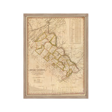 Load image into Gallery viewer, Digitally Restored and Enhanced 1831 Bucks County Pennsylvania Map - Framed Vintage Bucks County Map Print - Old Map of Pennsylvania - Restored Bucks County PA Map Wall Art Poster