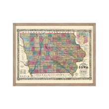 Cargar imagen en el visor de la galería, Digitally Restored and Enhanced 1856 Iowa Map Poster- Framed Vintage Iowa State Map - Old State of Iowa Wall Art - Historic Iowa Wall Map - Sectional & Geological Map of Iowa Poster