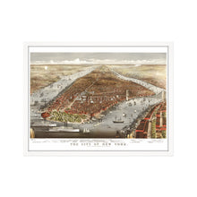 Load image into Gallery viewer, Digitally Restored and Enhanced 1876 Map of New York City Poster - Framed Vintage New York Map Print - Old New York Wall Art - Restored NYC Map - Historic Wall Map of New York City