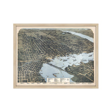 Cargar imagen en el visor de la galería, Digitally Restored and Enhanced 1893 Jacksonville Florida Map - Framed Vintage Jacksonville Wall Art - History Map of Jacksonville Florida - Old Bird's Eye View Map of Jacksonville FL