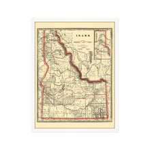 Load image into Gallery viewer, Digitally Restored and Enhanced 1896 Idaho Map Poster - Framed Vintage Idaho Wall Art - Old Idaho State Map - Historic Idaho Wall Map - Township & Railroad Map of Idaho Poster