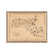 Cargar imagen en el visor de la galería, Digitally Restored and Enhanced 1796 Massachusetts State Map Print - Framed Vintage Map of Massachusetts Poster - Old Massachusetts Wall Art - Restored Map of Massachusetts State