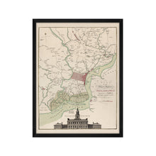 Cargar imagen en el visor de la galería, Digitally Restored and Enhanced 1777 Philadelphia Map Art - Framed Vintage Map of Philadelphia - Old Philadelphia Wall Art - Plan of The City & Environs of Philadelphia Map Wall Art Poster