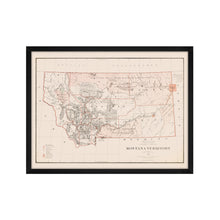 Cargar imagen en el visor de la galería, Digitally Restored and Enhanced 1879 Montana Map Poster - Framed Vintage Montana Poster - History Map of Montana Wall Art - Restored Montana State Map Territory from Official Records
