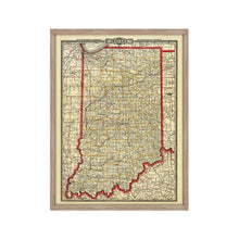 Load image into Gallery viewer, Digitally Restored and Enhanced 1888 Indiana Map Poster - Framed Vintage Map of Indiana - Restored Indiana State Map Print - Old Township & Rail Road Map of Indiana Wall Art