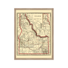 Load image into Gallery viewer, Digitally Restored and Enhanced 1896 Idaho Map Poster - Framed Vintage Idaho Wall Art - Old Idaho State Map - Historic Idaho Wall Map - Township & Railroad Map of Idaho Poster