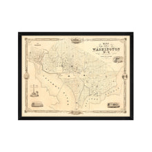 Cargar imagen en el visor de la galería, Digitally Restored and Enhanced 1850 Washington DC Map - Framed Vintage City of Washington DC Map - Old Wall Map of Washington DC - Restored Washington DC Map Print Wall Art Poster