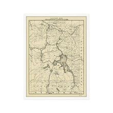 Load image into Gallery viewer, Digitally Restored and Enhanced 1900 Yellowstone National Park Map - Framed Vintage Wyoming Map Poster - Old Wyoming Wall Art - Tourist Routes Map of Yellowstone National Park