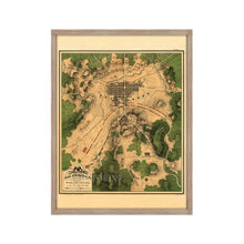 Cargar imagen en el visor de la galería, Digitally Restored and Enhanced 1863 Gettysburg Map Poster - Framed Vintage Gettysburg Battlefield Map Wall Art - History Map of The Battle of Gettysburg Pennsylvania