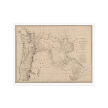 Cargar imagen en el visor de la galería, Mapa del estado de Oregón y Washington de 1859 - Mapa de Oregón vintage enmarcado - Mapa restaurado del arte de la pared del estado de Oregón y el territorio de Washington Póster