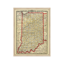 Load image into Gallery viewer, Digitally Restored and Enhanced 1888 Indiana Map Poster - Framed Vintage Map of Indiana - Restored Indiana State Map Print - Old Township & Rail Road Map of Indiana Wall Art