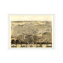 Cargar imagen en el visor de la galería, Digitally Restored and Enhanced 1868 Fort Wayne Indiana Map - Framed Vintage Fort Wayne Indiana Map - Old Fort Wayne Print - Bird's Eye View of Fort Wayne Indiana Wall Art Poster