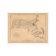 Cargar imagen en el visor de la galería, Digitally Restored and Enhanced 1796 Massachusetts State Map Print - Framed Vintage Map of Massachusetts Poster - Old Massachusetts Wall Art - Restored Map of Massachusetts State