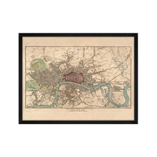 Load image into Gallery viewer, Digitally Restored and Enhanced 1815 London England Map Poster - Framed Vintage London Wall Art - Old City of London Map Print - History Map of London England Wall Art