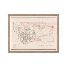 Cargar imagen en el visor de la galería, Digitally Restored and Enhanced 1879 Montana Map Poster - Framed Vintage Montana Poster - History Map of Montana Wall Art - Restored Montana State Map Territory from Official Records