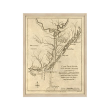 Load image into Gallery viewer, Digitally Restored and Enhanced 1781 Cape Fear River Map - Framed Vintage Map of North Carolina Poster - Old North Carolina Wall Art - Restored Cape Fear River NC Map Poster