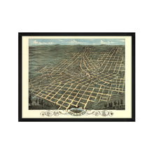 Cargar imagen en el visor de la galería, Digitally Restored and Enhanced 1871 Map of Atlanta Georgia - Framed Vintage Atlanta Poster - Atlanta Georgia Map History - Old Atlanta Wall Art - Bird's Eye View Map of Atlanta GA