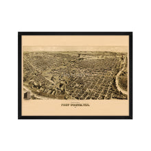 Cargar imagen en el visor de la galería, Digitally Restored and Enhanced 1891 Fort Worth Texas Map - Framed Vintage Fort Worth Map - Old Fort Worth Wall Art - Fort Worth TX Map History - Perspective Map of Fort Worth Poster