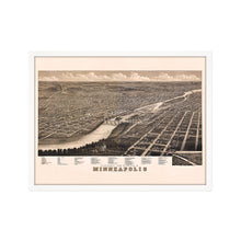 Cargar imagen en el visor de la galería, Digitally Restored and Enhanced 1879 Minneapolis Map Poster - Framed Vintage Minneapolis Minnesota Map Print - Old City of Minneapolis Wall Art - History Map of Minneapolis MN