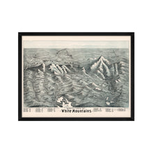 Load image into Gallery viewer, Digitally Restored and Enhanced 1890 White Mountains Map - Framed Vintage Map of the White Mountains - Bird's Eye View Map of White Mountains New Hampshire Shows Index to Summits