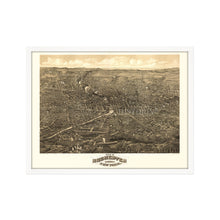 Cargar imagen en el visor de la galería, Digitally Restored and Enhanced 1880 Rochester Map - Framed Vintage New York Poster - History Map of Rochester NY Wall Art - Old New York Map - Bird's Eye View of Rochester NY Map