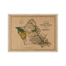 Load image into Gallery viewer, Digitally Restored and Enhanced 1881 Oahu Hawaiian Islands Map - Framed Vintage Oahu Wall Art - Old Hawaiian Map Poster - Restored Map of Oahu Poster - Historic Oahu Hawaii Map