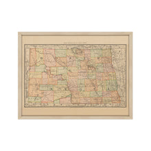 Load image into Gallery viewer, Digitally Restored and Enhanced 1892 North Dakota Map Poster - Framed Vintage State of North Dakota Wall Art - History Map of North Dakota -  Old Bismarck North Dakota State Map