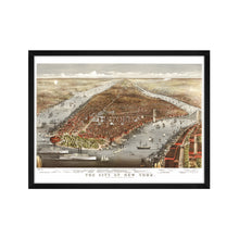 Load image into Gallery viewer, Digitally Restored and Enhanced 1876 Map of New York City Poster - Framed Vintage New York Map Print - Old New York Wall Art - Restored NYC Map - Historic Wall Map of New York City