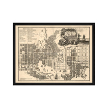 Cargar imagen en el visor de la galería, Digitally Restored and Enhanced 1804 Baltimore Map Print - Framed Vintage Baltimore City Wall Art - Old Baltimore Maryland Map Poster